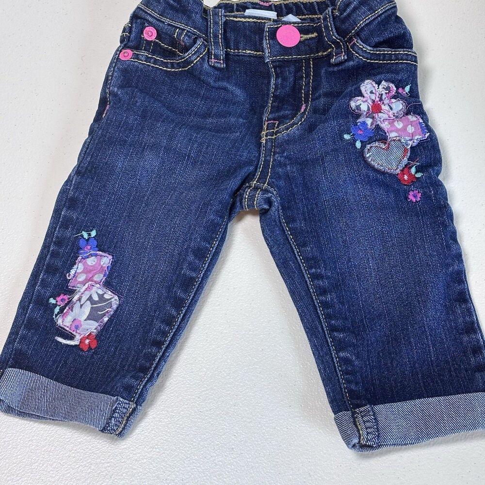 Est 1989 Place Babygirl Children's Place Stretch jeans 6-9 months with Patchwork